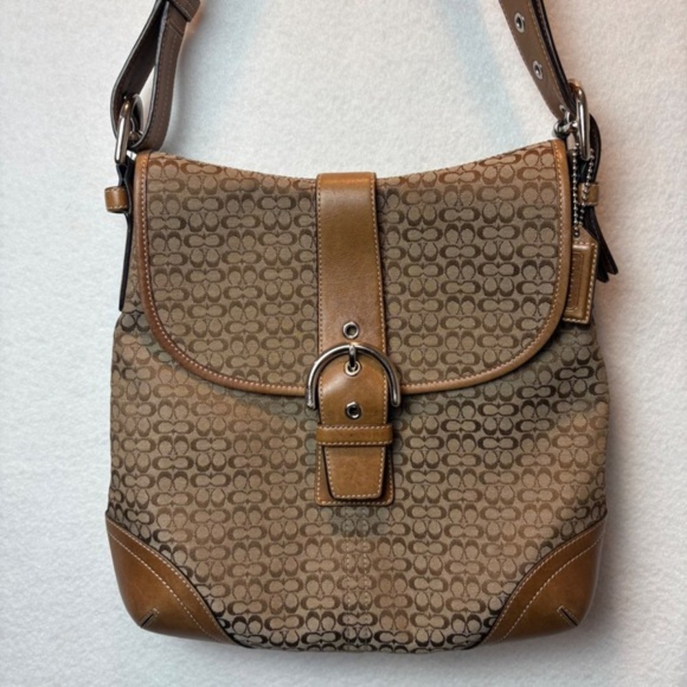 Vintage Y2K Coach Soho Signature C Flap Convertible Shoulder Crossbody Bag 6376